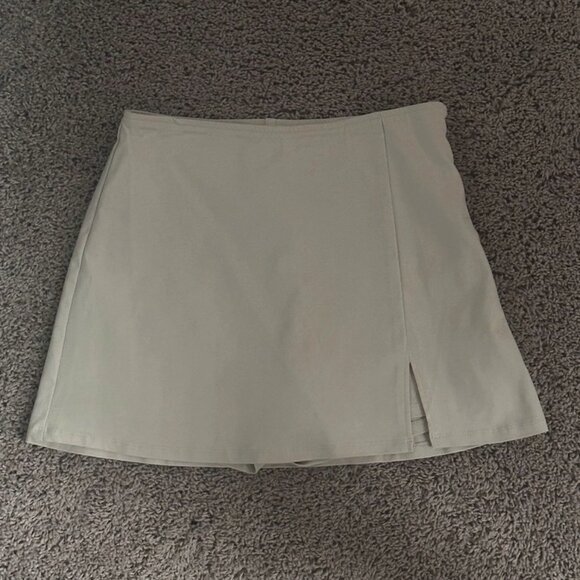 Khaki Mini Skort - Picture 1 of 3
